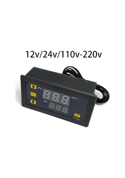 Dijital Sıcaklık Kontrol Termostatı Çift Ekranlı 12v