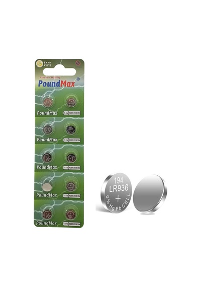 10x Ag9 Lr45, Lr936, 394 1.5v - Alkalin Düğme Piller 1x 10'lu Paket