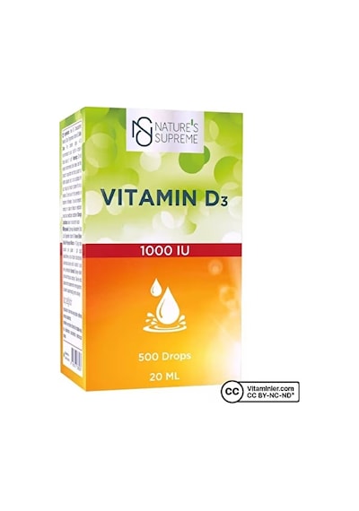 Nature's Supreme Vitamin D3 1000 Iu 20 Ml Damla 2 Adet