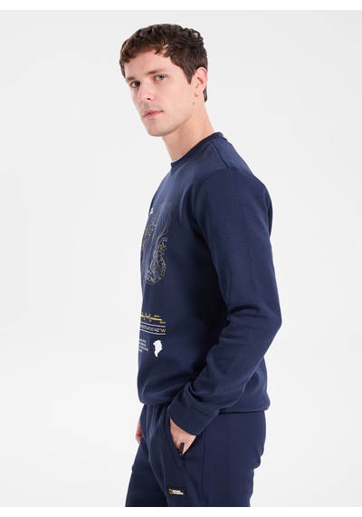 National Geographic Lacivert Erkek Relaxed Baskılı Sweatshirt N6wm-swt4094