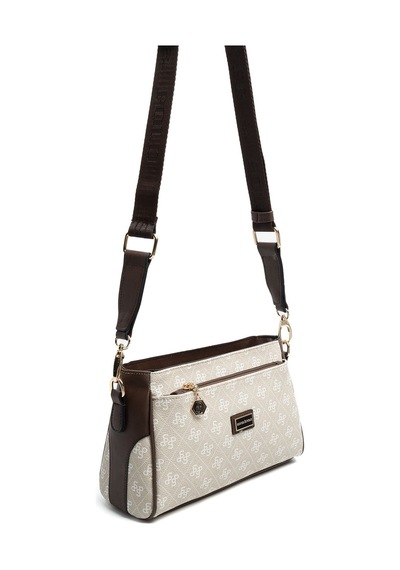 Silver Polo Sp1273 Kadın Çapraz Çanta Monogram Taş-kahve