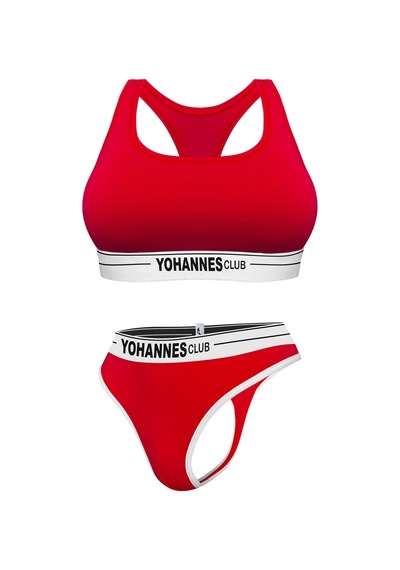 Yohannes Club, Kadın Pamuklu İç Çamaşırı Takımı, Renk Seçenekli, Büstiyer-kemerli Tanga Külot Kırmızı Yohannes Club, Kadın Pamuklu İç Çamaşırı Takımı, Renk Seçenekli, Büstiyer-kemerli Tanga Külot Kırmızı