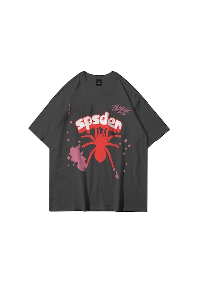 Flood Of Style Unisex Sp5der Antrasit Tshirt Gri