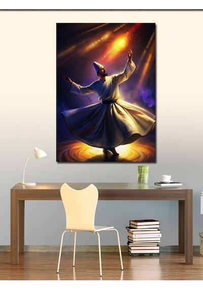 Kanvas Tablo Semazen Ve Işıklar 70cmx100cm