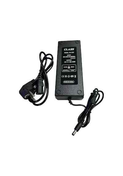 Class 12volt 10amper 120watt Plastik Kasa Adaptör 12v 10a 5.5x2.5mm Jak Fişli
