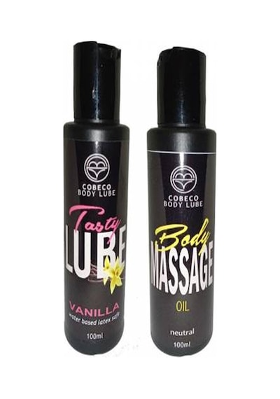 Cobeco Vanilla Tasty Lube & Body Massage Oil Vanilya Aromalı 100ml Ve Vücut Yağı 100ml Set