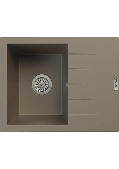 Polex Cristalüx Granit Evye P-S60 Toprak Tezgah Altı Ve Tezgah Üstü Kare Mutfak Evyesi 60.5x49.5 CM
