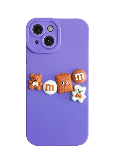 Apple Uyumlu iPhone 14 Kılıf 3d M Bear Kamera Korumalı Silikon Kapak