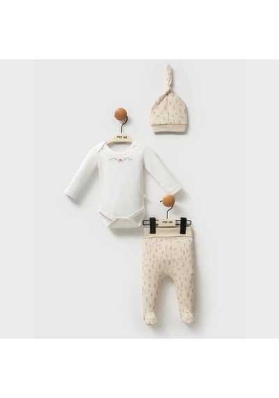 Moi Noi Baby Moi Noi Kokina Şapka Body Pantolon Mnb5334 Bej