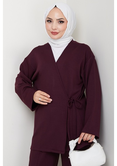 Bestenur Kimonolu Oysho İkili Takım 1623 - Bordo Bordo