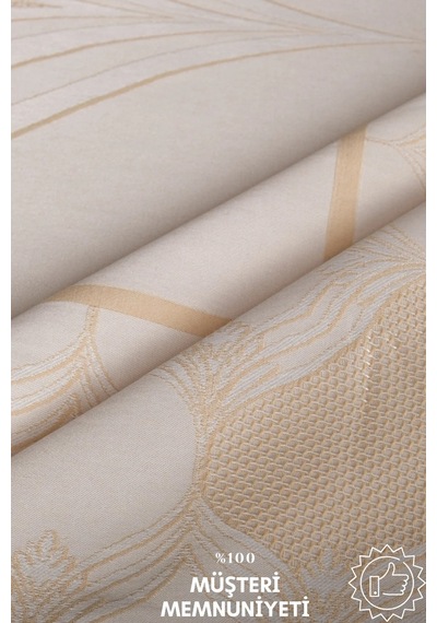 Aslı Lüx Jakar Tp Polycotton Kumaş Bej Masa Örtüsü 160x220 Cm - 1225 Çok Renkli