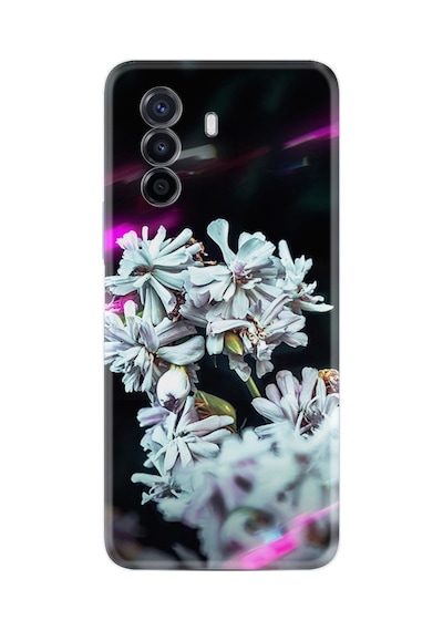 Huawei Nova Y70 Kılıf Resimli Desenli Silikon Platinium Series Beyaz Çiçekler 1888