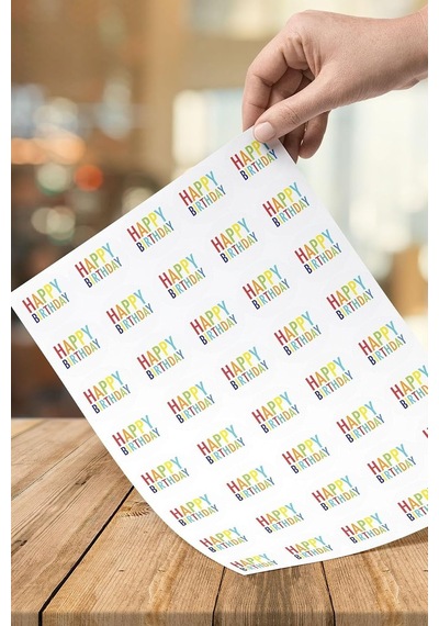 40 Adet 5 Cm Happy Birthday Doğum Günün Kutlu Olsun Hediyeler Için Çıkartma Sticker Etiket