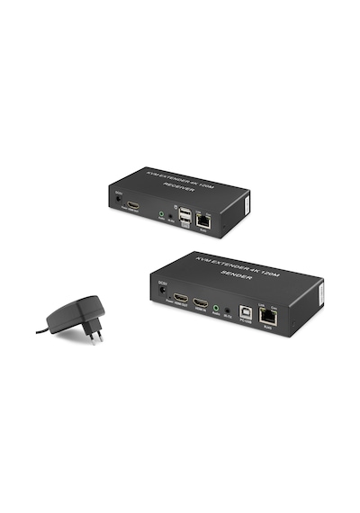 Büro Ev Ofis Cihazları İçin 120mt Siyah 4k Hdmı Kvm Extender