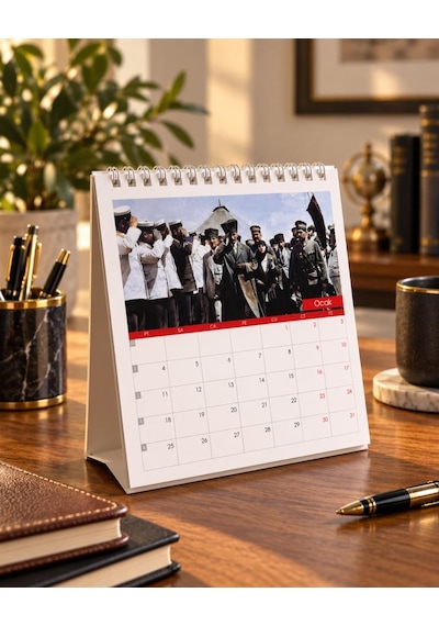 Keskin Color 2027 Üçgen Masa Takvimi 15x15 Cm Atatürk