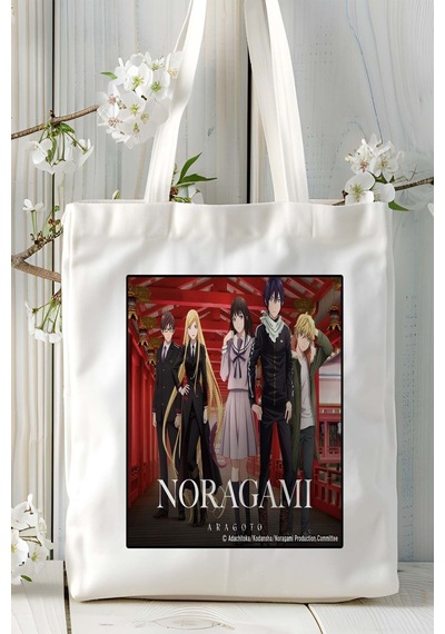 Art Hediye Noragami Baskılı Bez Omuz Çantası Kişiye Özel Model 2 Çok Renkli
