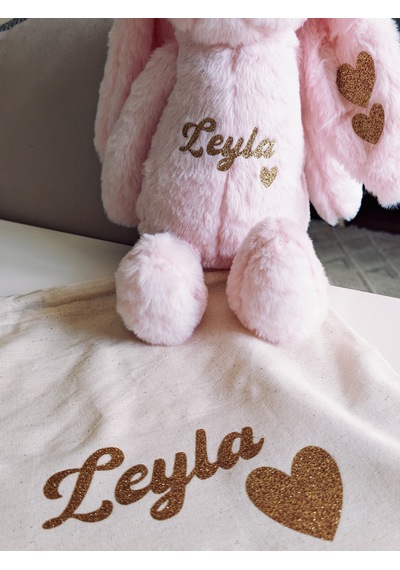 İsimli Uyku Arkadaşı Tavşan Ve Kese Açık Pembe