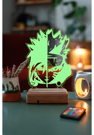 Naruto Sasuke Uchiha - Naruto Uzumaki 16 Renk Anime Gece Lambası