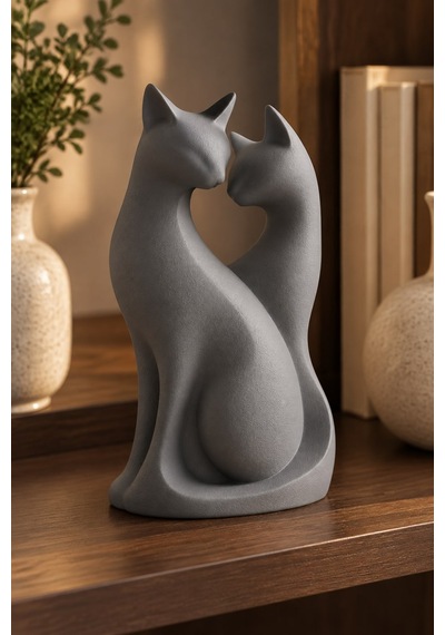 Kedi Çifti Biblo Minimalist Dekorasyon 79513155