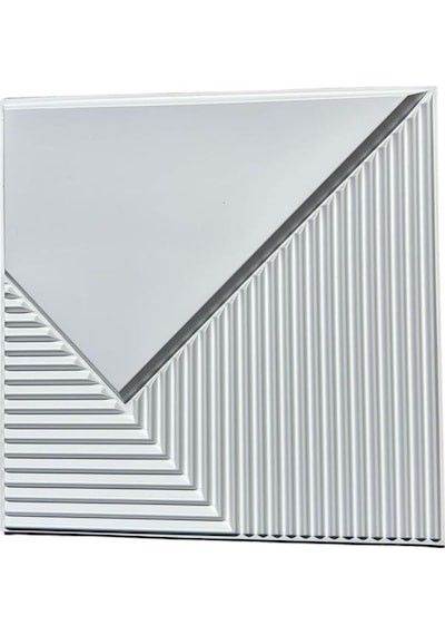 50cmx50cm 1adet Beyaz 3d Abs Çizgili Desenli Pvc Dayanıklı Duvar Paneli Silinebilir Lambiri Model