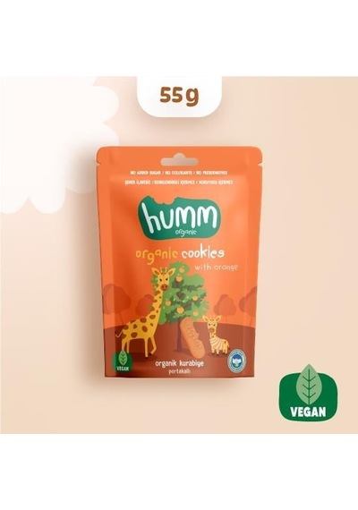 Organik Vegan Portakallı Kurabiye 55 Gr