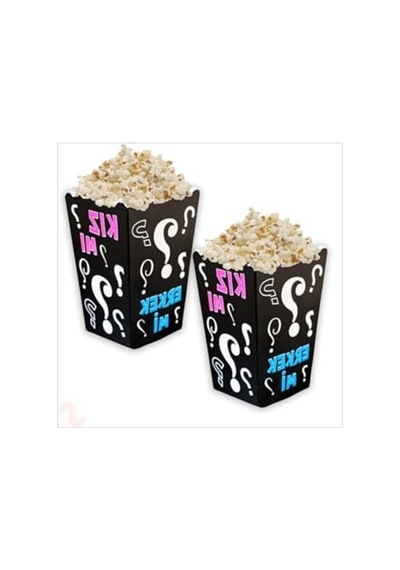 8'li Popcorn Kutusu Seti, Baby Shower Ve Cinsiyet Partisi İçin