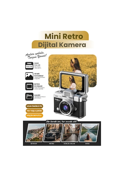Teknoloji Gelsin Mini 1080P Ekranlı Dijital Anahtarlık Vlog Kamerası