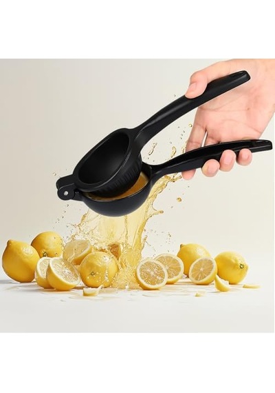 Döküm Limon Sıkacağı Limon Presi Büyük Boy 24 Cm, Siyah Metal Limon Sıkacağı, Döküm Narenciye Sıkacağı D Diğer