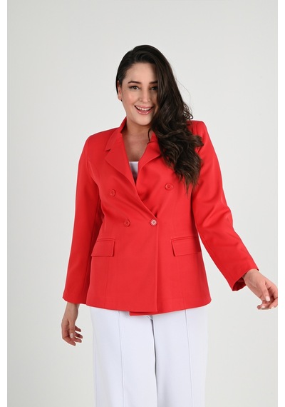 Kadın Astarlı Büyük Beden Blazer Ceket 0101-1 001