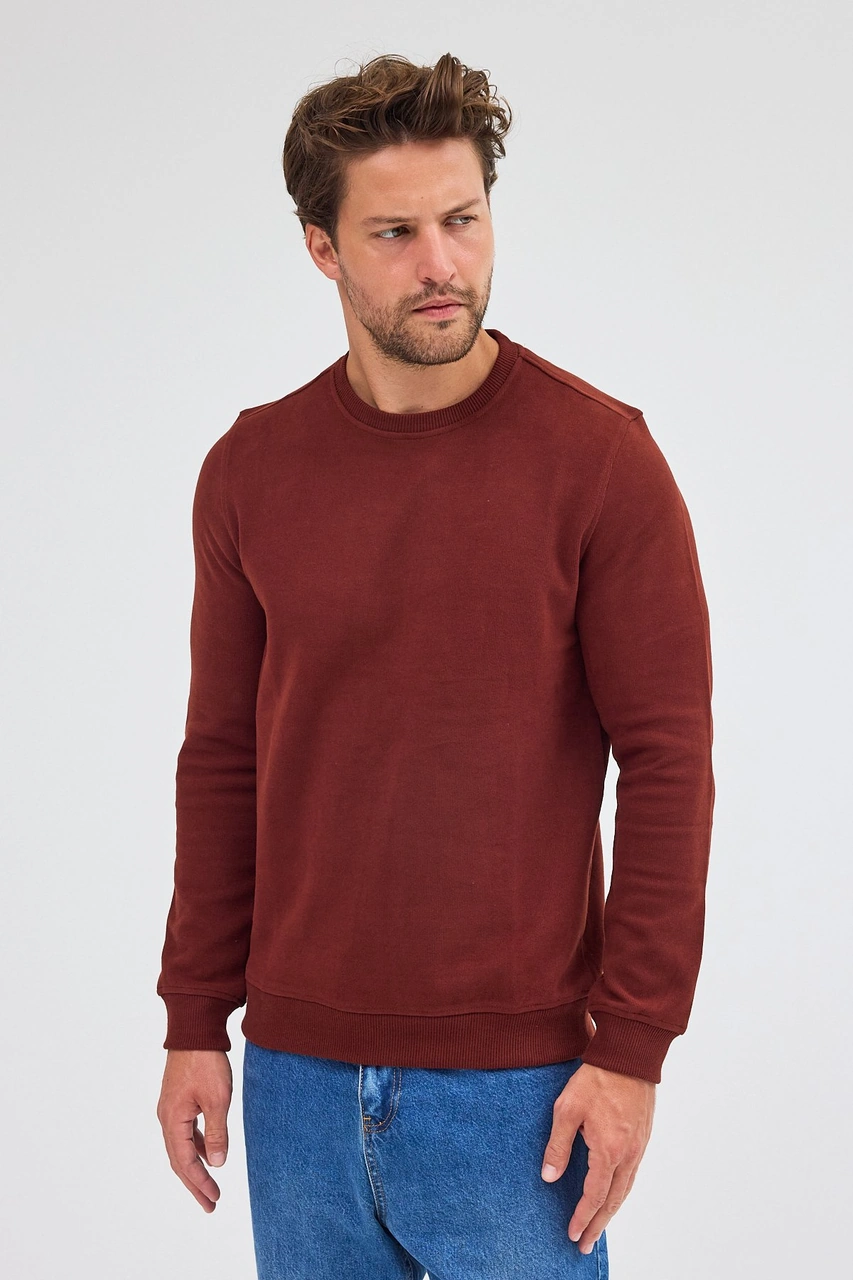İmza Kiremit Uzun Kol Bisiklet Yaka Düz Pamuklu Comfort Fit Sweatshirt 1013255150 Kiremit İmza Kiremit Uzun Kol Bisiklet Yaka Düz Pamuklu Comfort Fit Sweatshirt 1013255150 Kiremit