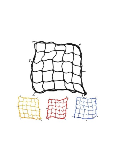 Kırmızı 40x40 Cm Motosiklet Elastik Kask Halat Kablosu Bagaj  Bungee Net -