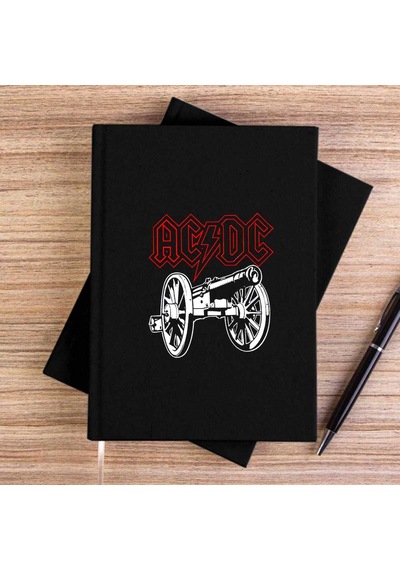 Ac Dc About Rock Cannon Siyah Çizgisiz Kanvas Defter
