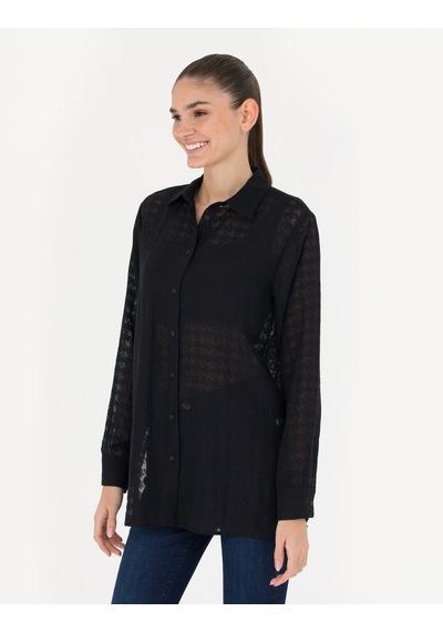 Pierre Cardin Kadın Siyah Gömlek Desenli 50273146-vr046 Siyah