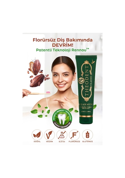 Theodent Classic Spearmint Florürsüz Nane Aromalı Diş Macunu 96.4 G