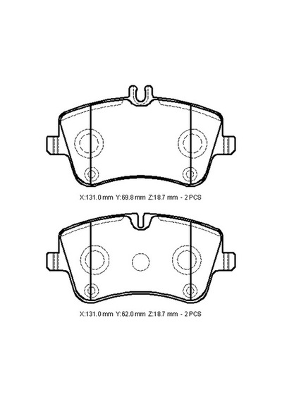 Mercedes C Class W203 00/07 Ön Fren Balatası Kablosuz Disk 131x69,8x18,7/131x62x18,7 Bram - Fren Ve Ekipmanları
