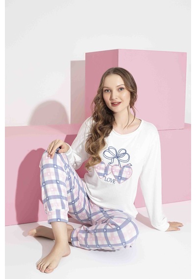 Aygebu Tarık Kadın Beyaz Kalp Desen Anne Kız Kombin Termal Kışlık Sıcak Tutan Yumuşak Pijama Takımı Aygebu Tarık Kadın Beyaz Kalp Desen Anne Kız Kombin Termal Kışlık Sıcak Tutan Yumuşak Pijama Takımı