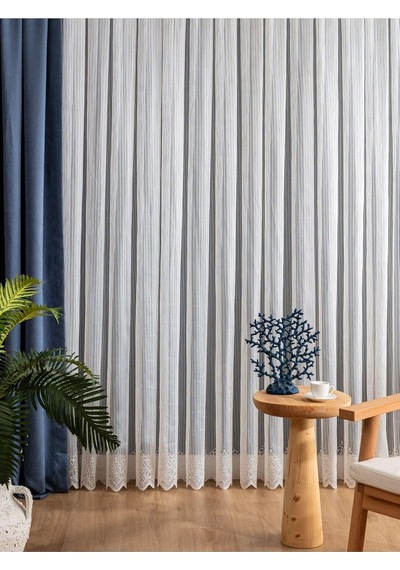 Jane86 Sık Pileli 1x3 Tül Perde Salon Balkon Mutfak Tülü, 400 X 280 Çok Renkli
