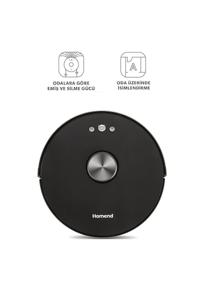 Homend Alex Laser Pro 1283H Moplu Ve Haritalamalı Akıllı Robot Süpürge Siyah
