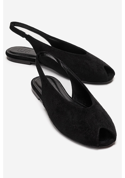 Luvishoes Serına Siyah Süet Kadın Sandalet