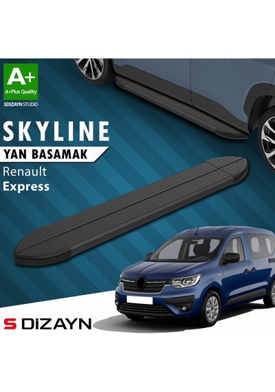 S-dizayn Renault Express Skyline Siyah Yan Basamak 203 Cm 2021 Üzeri A+ Kalite