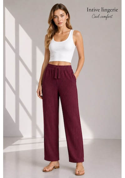 Intive Cool Comfort Müslin/waffle Kumaş İç Göstermez Pamuklu Nefe Bordo