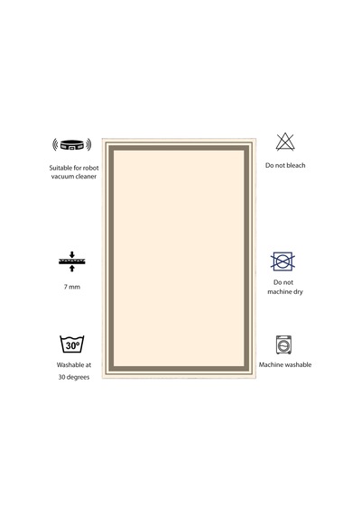 Dijital Kaymaz Yıkanabilir Mutfak Banyo Salon Paspas Halısı Trend Modern Al4007 Kahverengi