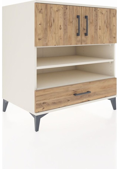 Kronos Şifonyer 4 Raflı Tek Çekmeceli 2 Kapaklı 88x59x96 Aytaşı-çam Aytası