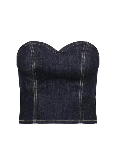 Only Onltıkı S/l Dnm Rınse Corset Top Gua Koyu Mavi15325559 001
