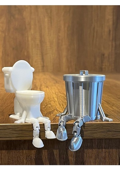 İkili Banyo Dekoratif Figür Seti Klozet Çöp Kovası Diğer