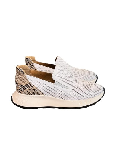 Beyaz Hakiki Deri Yanları Lastikli Comfort Taban Sneaker Beyaz