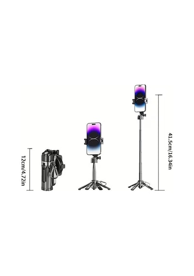 Bluetooth Kumandalı Magsafe Uyumlu 41cm Tripod Selfie Çubuğu Kı