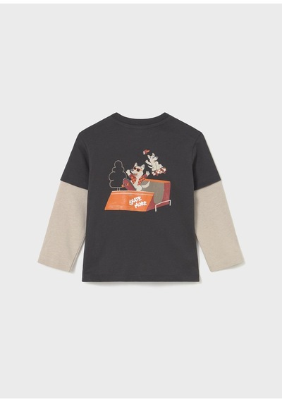 Mayoral Erkek Bebek Duble Kol Sweatshirt Gri
