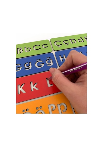 Pey Aksesuar Çocuk Montessori - Alfabe Öğrenme Seti - 5 Renkli El Kası Geliştirme 10 Parça