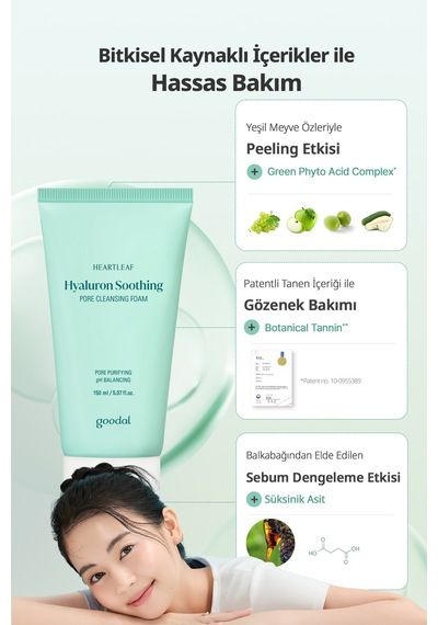 Gözenekleri Temizleyen Köpük Goodal Houttuynia Cordata Hyaluron Soothing Pore Cleansing Foam